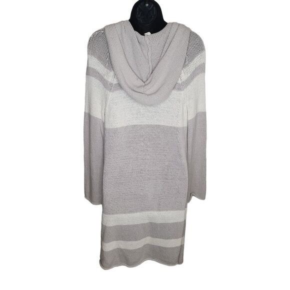 Loft Outlet striped hooded open cardigan sweater size Medium - Picture 2 of 6